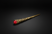 wand with a greenmans tree face on a white background.
