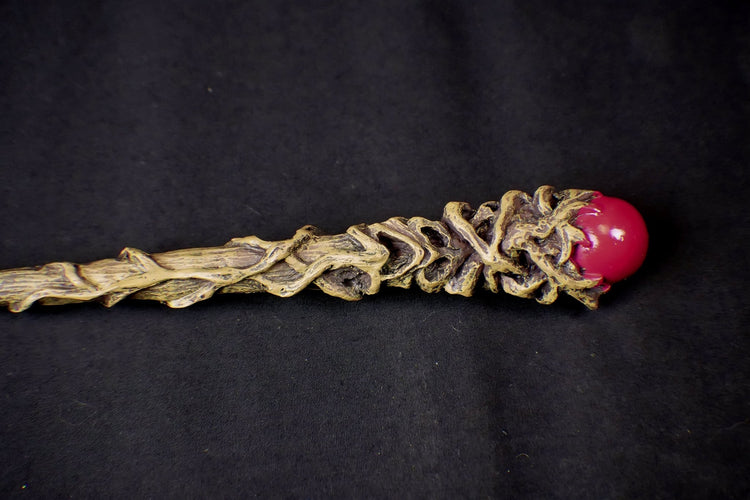 Greenman Tree Wand – Woodland Wood with Forest Spirit Face