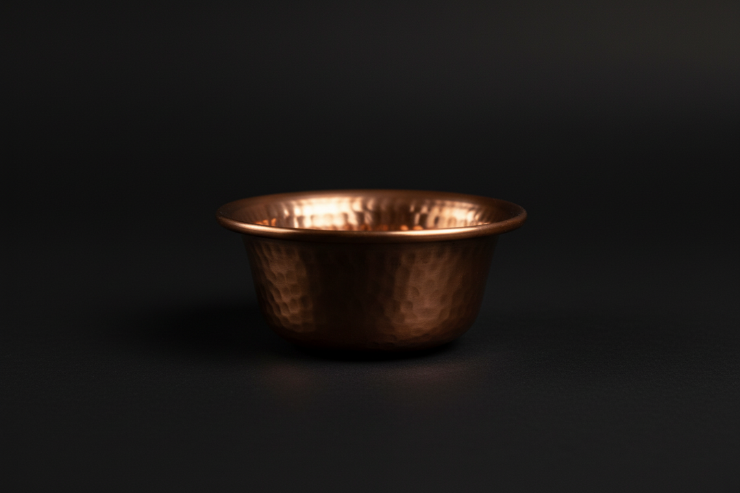 Hammered copper ritual bowl for water or dry offerings