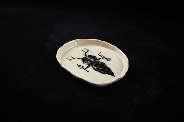 Hekate ceramic offering plate with symbolic design