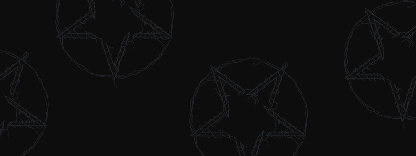 Black and white geometric pattern on a black background