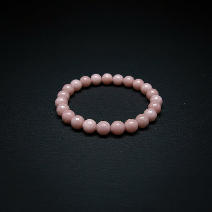 Pink calcite beaded stretch bracelet
