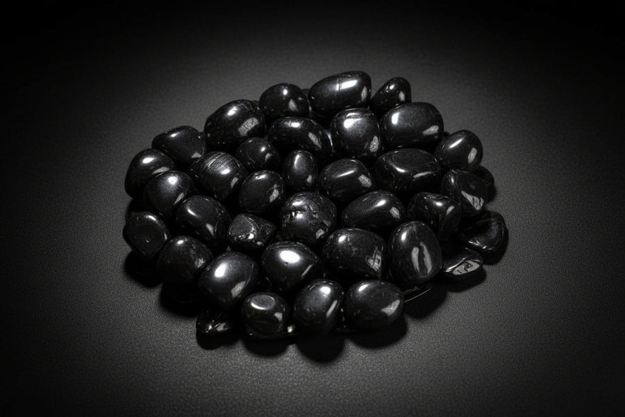 Jet Tumbled Stone