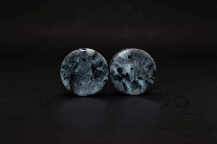 Larvikite Stone Plugs – Double-Flare Pair