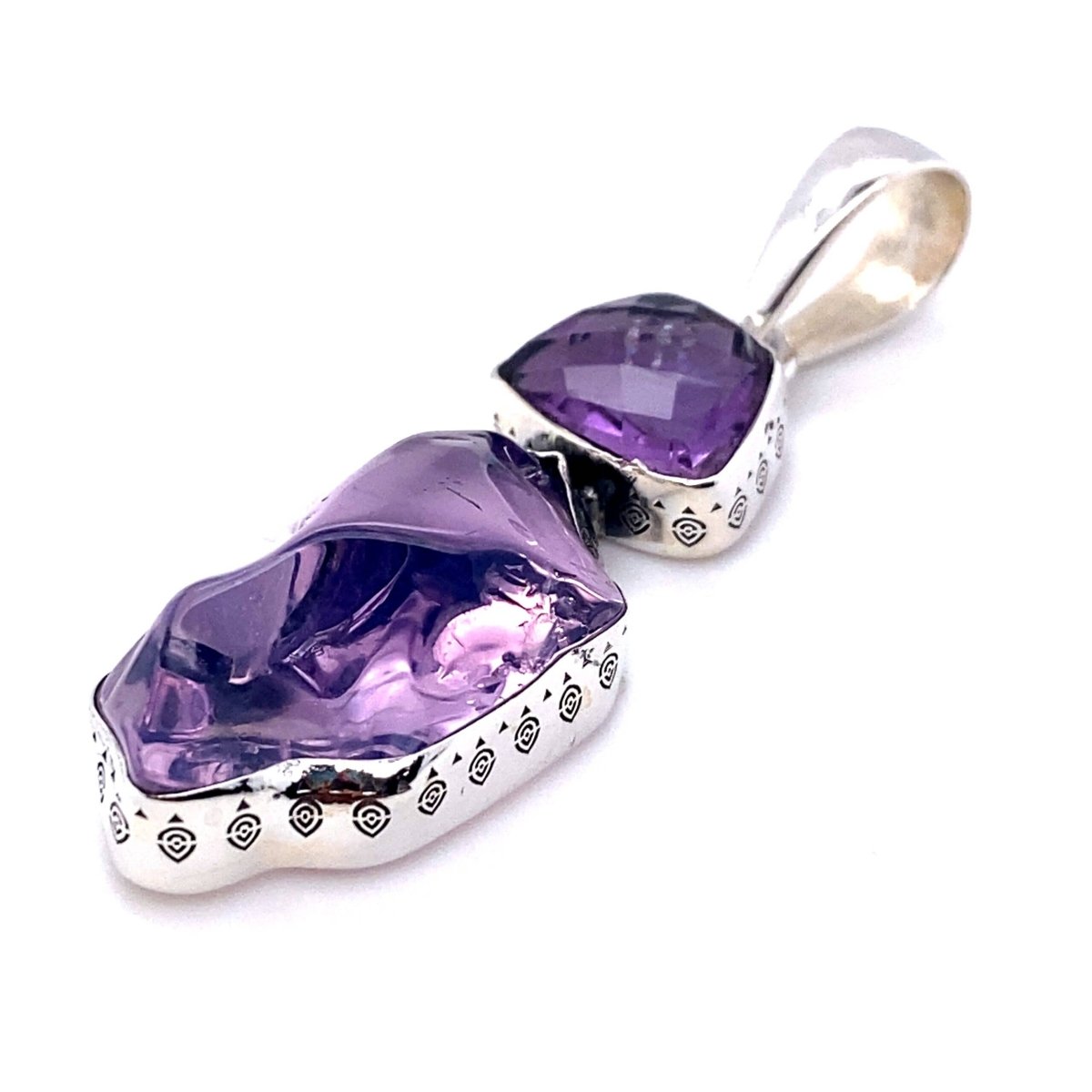 Lavender Amethyst pendant shown from an alternate angle