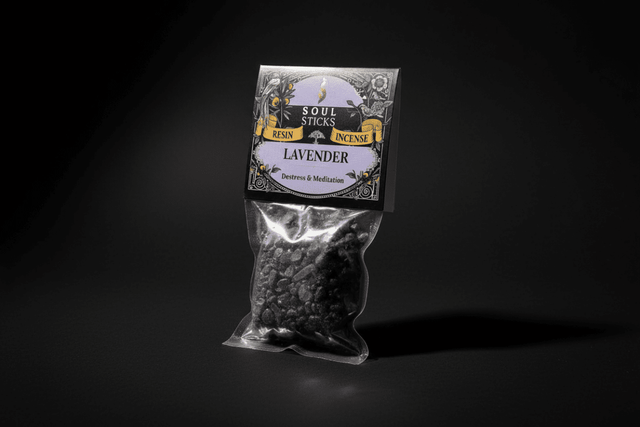 Lavender resin incense package