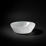 Large white satin spar gypsum bowl