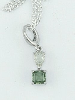 Libyan Desert Glass & Moldavite Pendant Necklace – .925 Sterling Silver