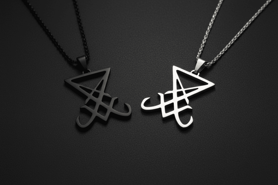 Lucifer sigil pendant necklace in a dark occult style