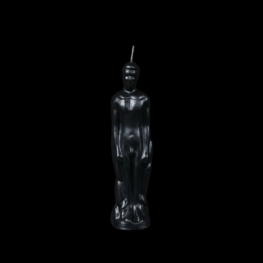 Black male figure ritual candle