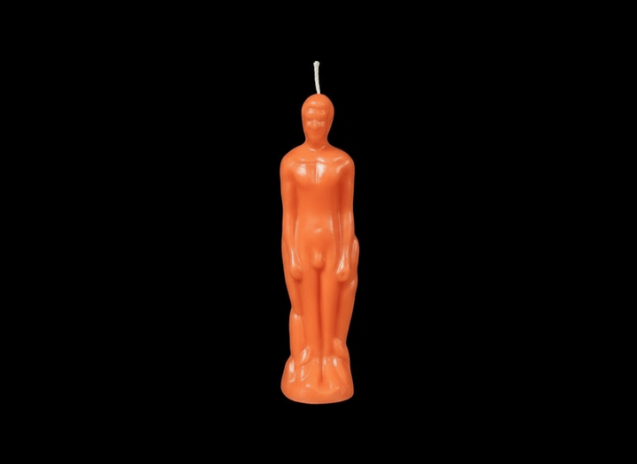 Brown male figure ritual candle