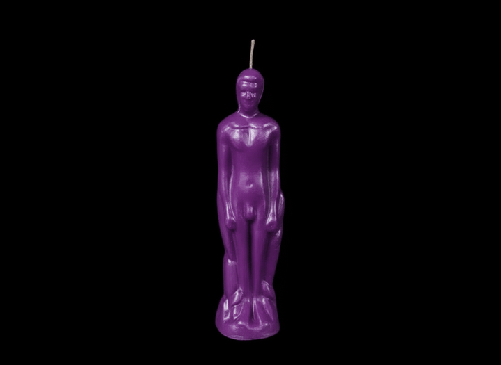 Purple male figure ritual candle