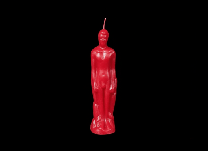 Blue male figure ritual candle
