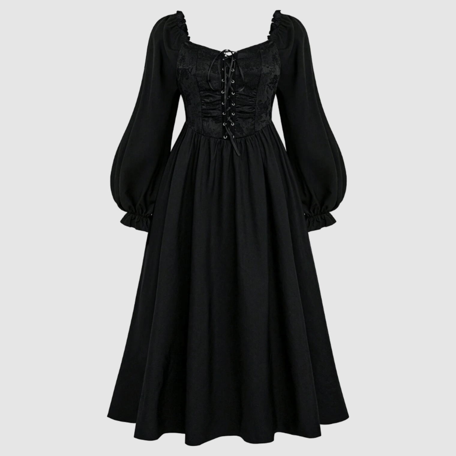 Midnight Enchantress Dress – Gothic Lace-Up Witchwear