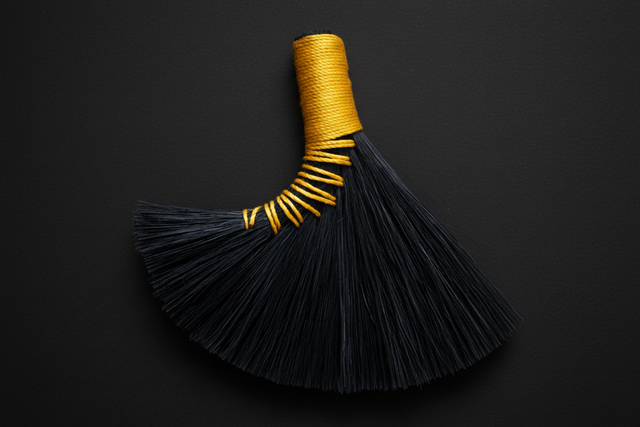Mini Tampico altar broom with natural fiber bristles