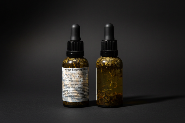 Money Drawing ritual oil bottle with dropper