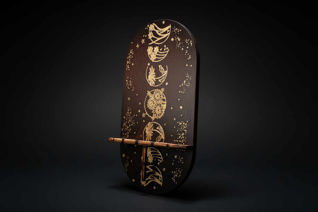 Moon Phase Pendulum Holder – Dual-Use Altar Display