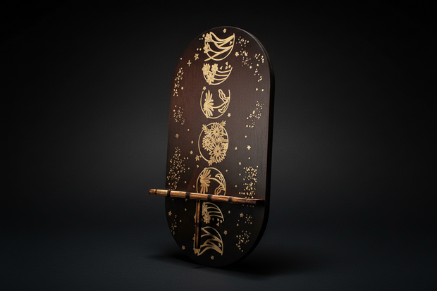Moon phase pendulum holder for altar display