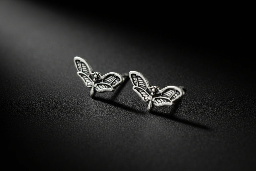 Moth Stud Earrings – Transformation Symbol