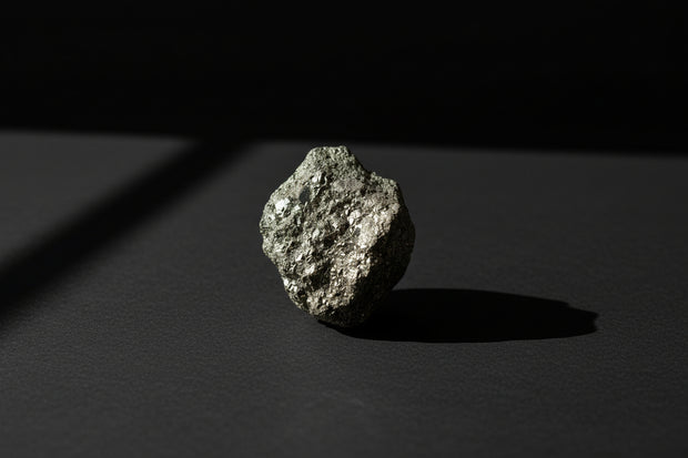 Raw brassy metallic Pyrite specimen with natural crystal texture