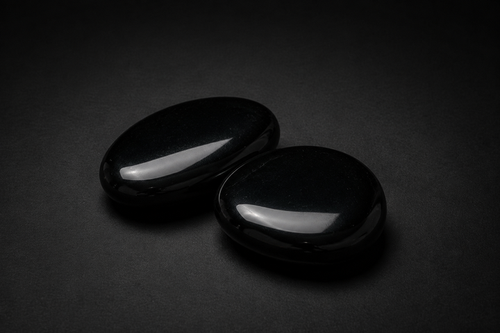 Black Obsidian Palm Stone – 45 mm