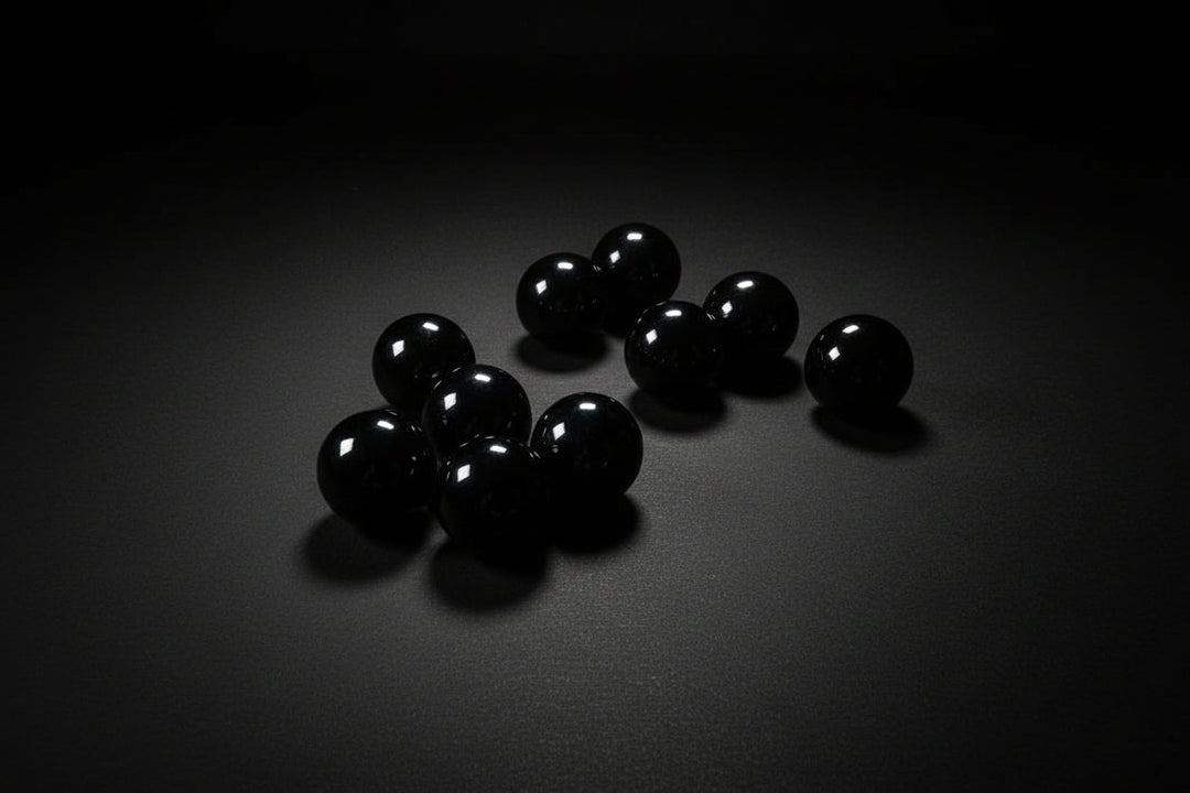 Polished black Obsidian spheres in multiple sizes