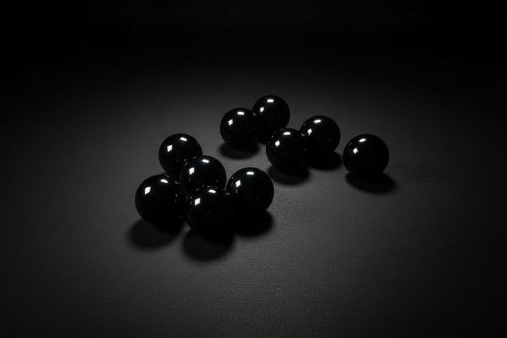 Polished black Obsidian spheres in multiple sizes