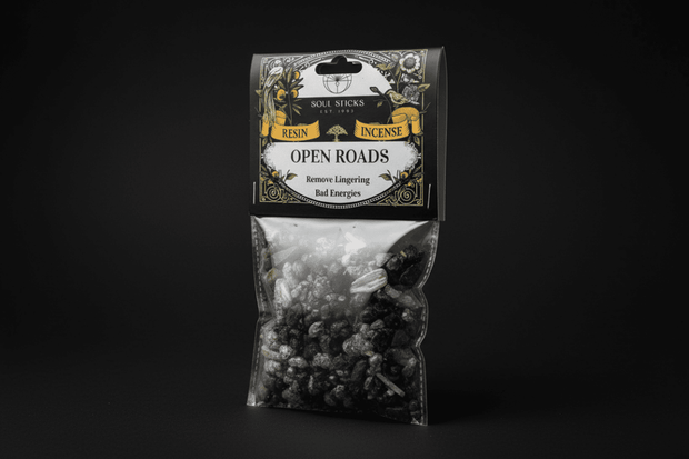 Open Roads resin incense package