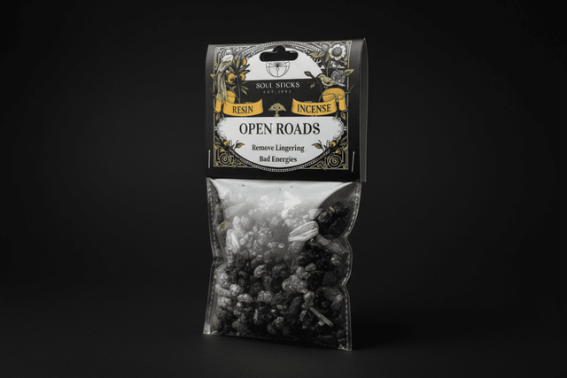 Open Roads resin incense package