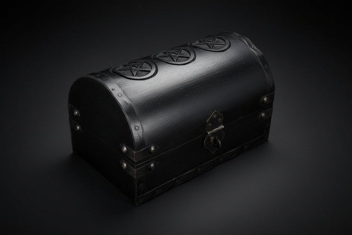 Pentacle Round Top Wooden Box