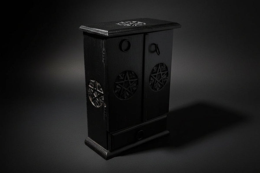 Pentacle Wooden Cupboard — Black