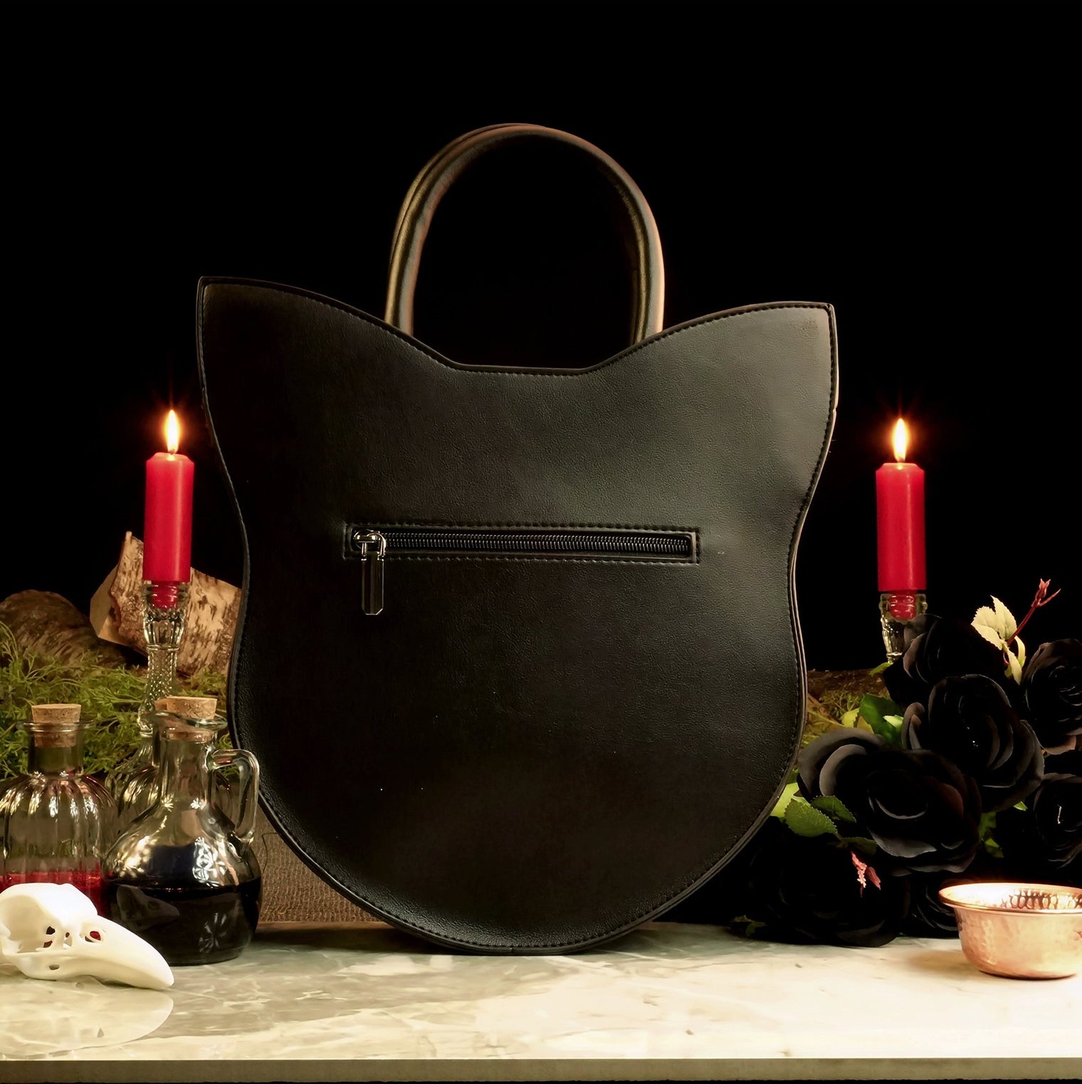 Pentagram Cat Handbag – Witchy Familiar Shoulder Bag