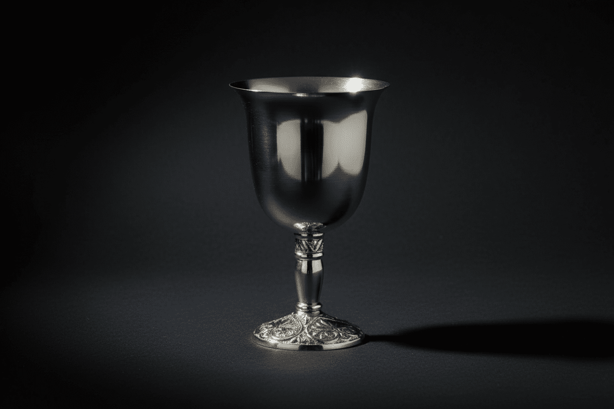 Plain stainless steel ritual chalice