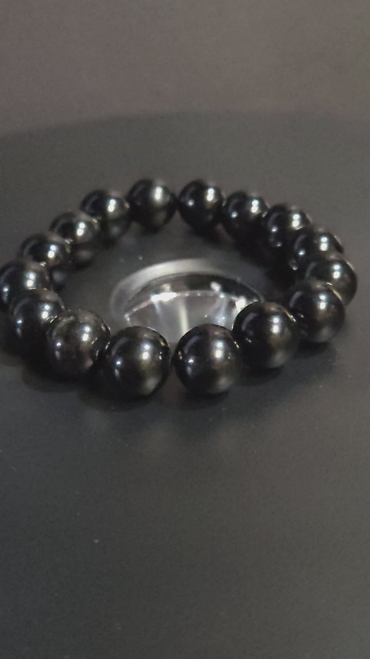 Black Obsidian Beaded Bracelet