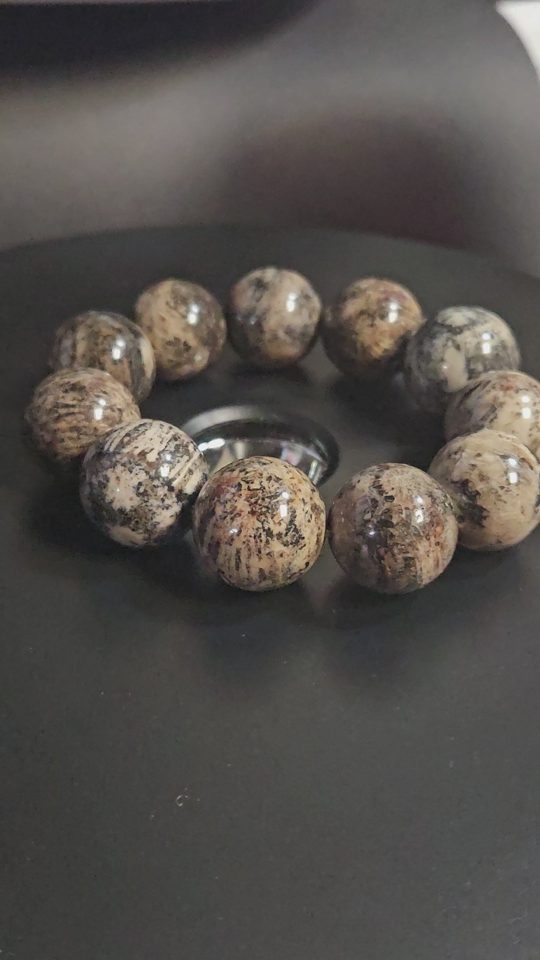 Black Coral Jade Beaded Bracelet