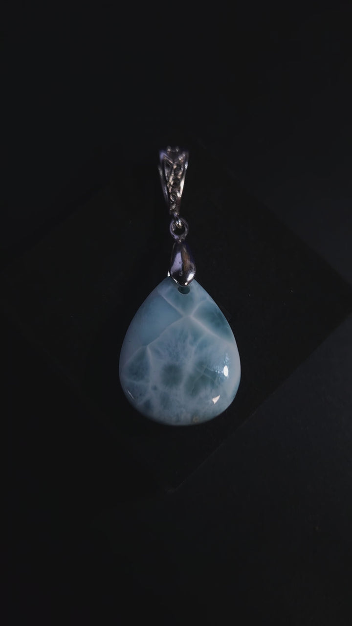 High Quality Larimar Teardrop Pendant
