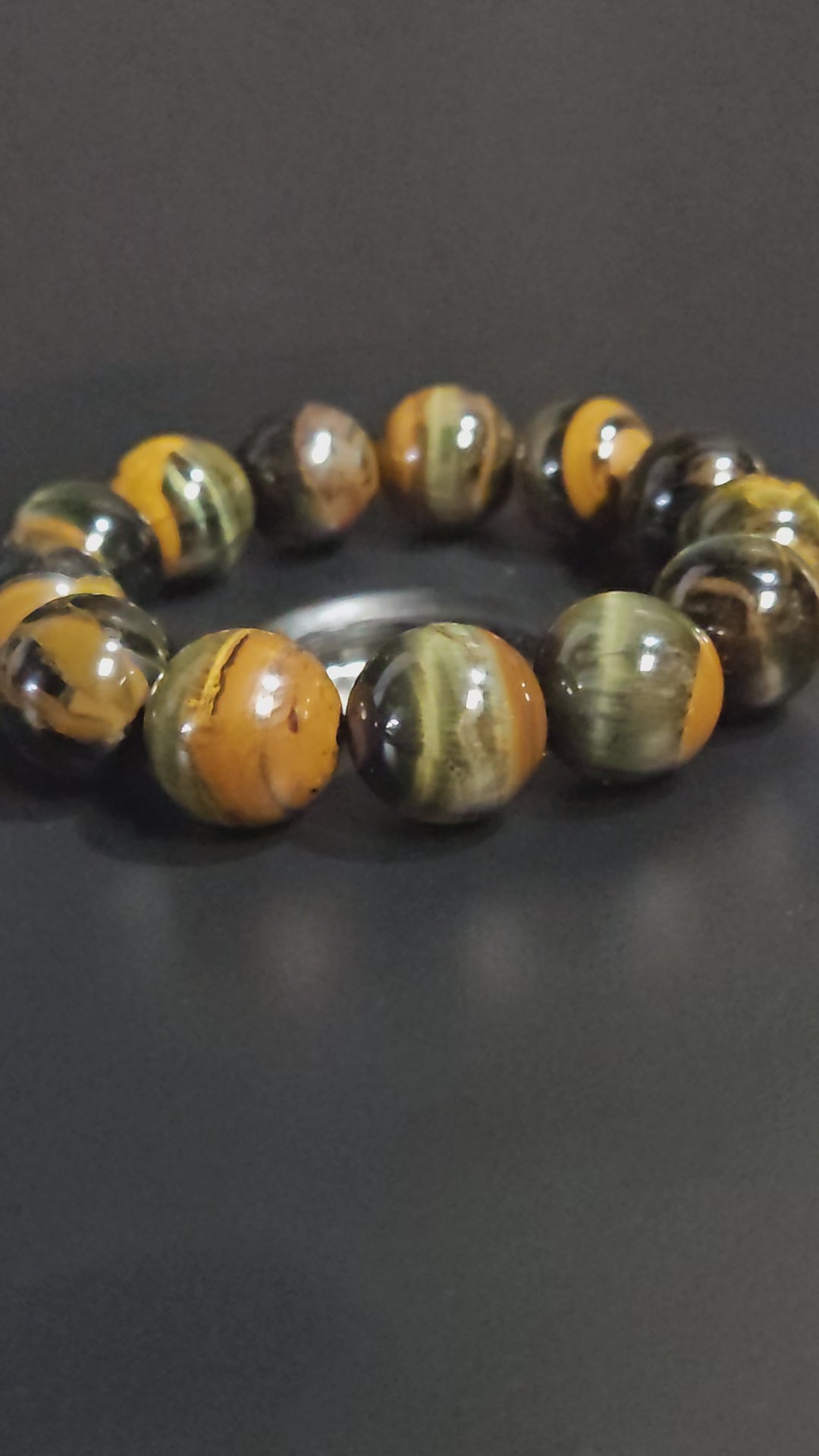 Blue Tiger Eye Beaded Bracelet
