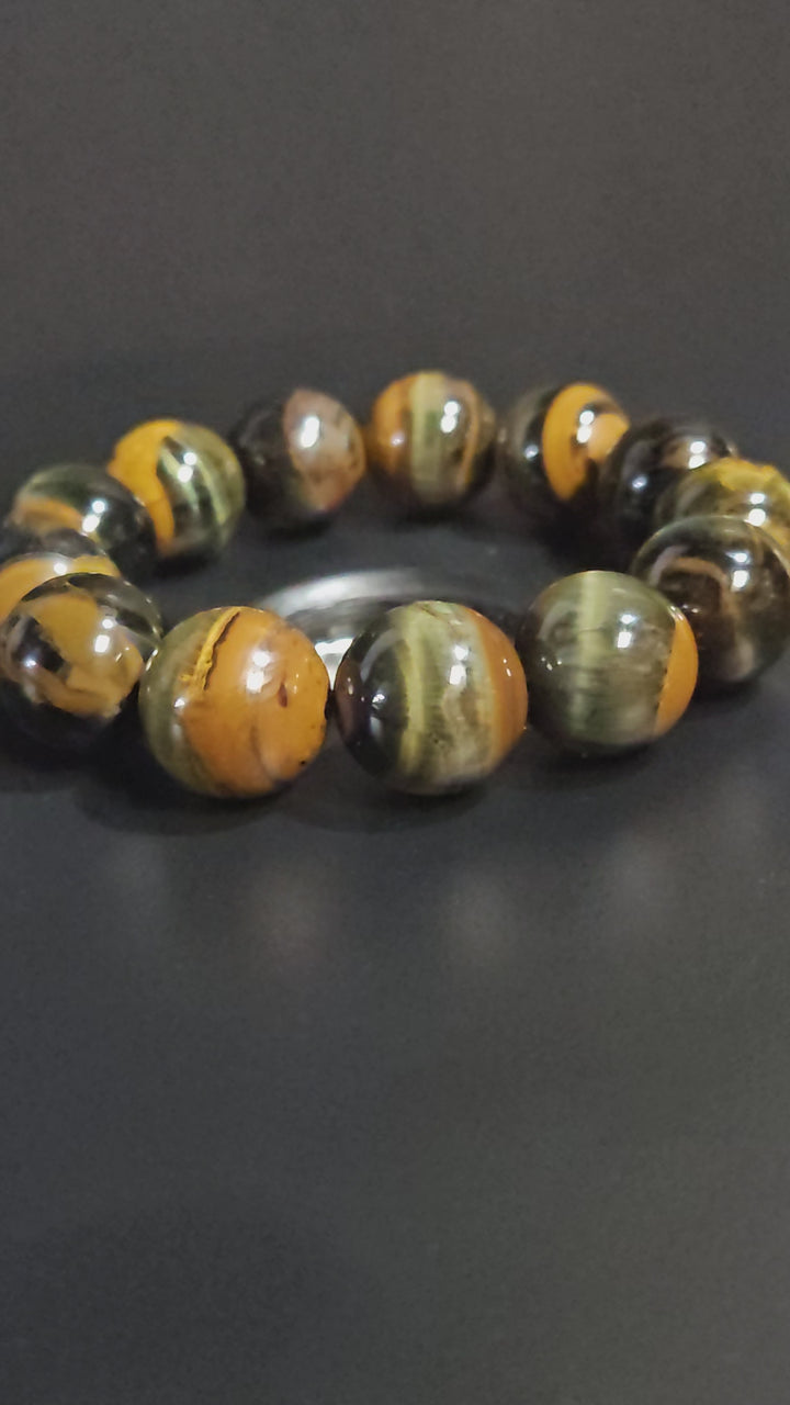 Blue Tiger Eye Beaded Bracelet