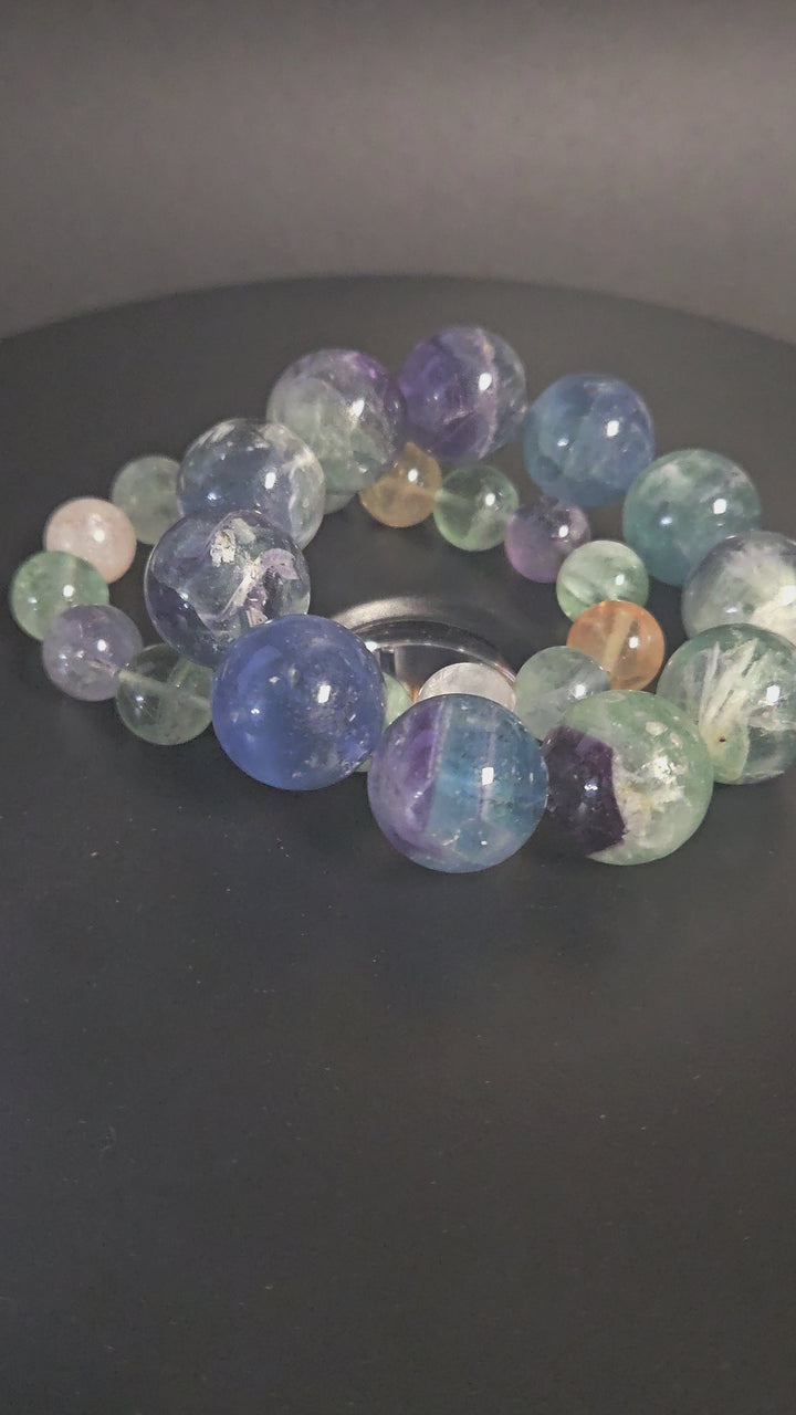 Rainbow Fluorite Beaded Bracelet