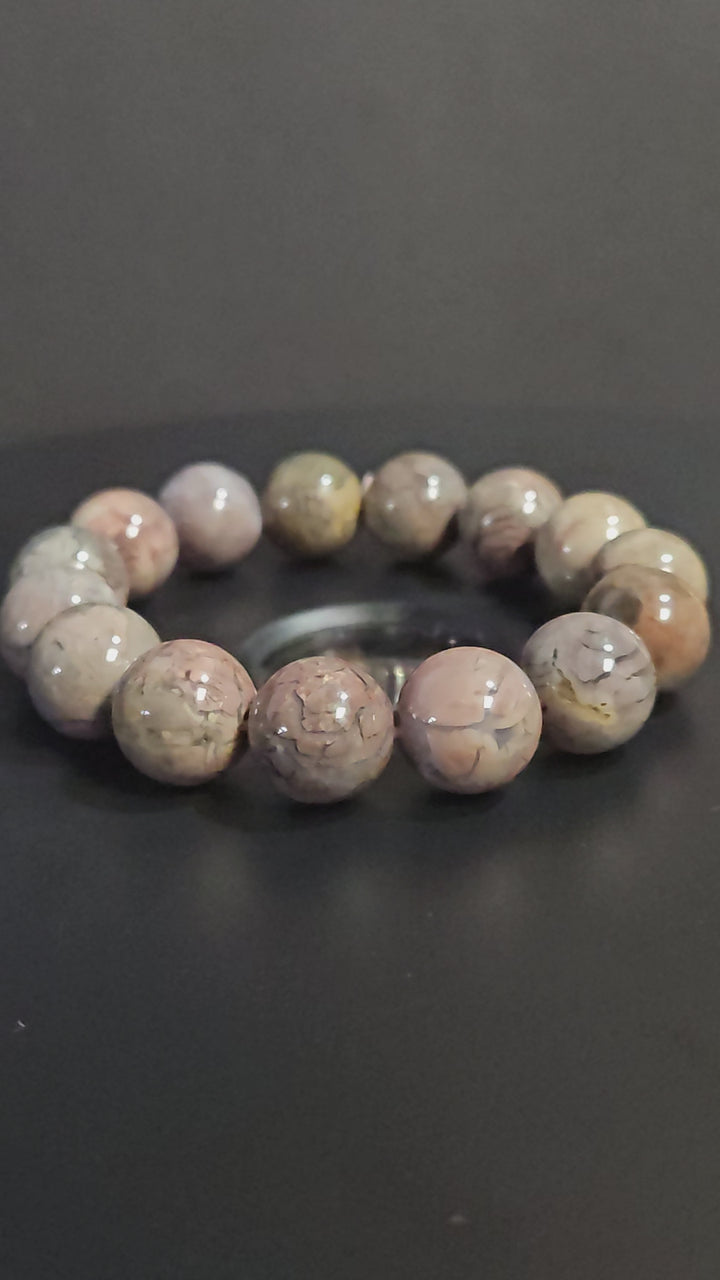 Alashan Agate Beaded Bracelet