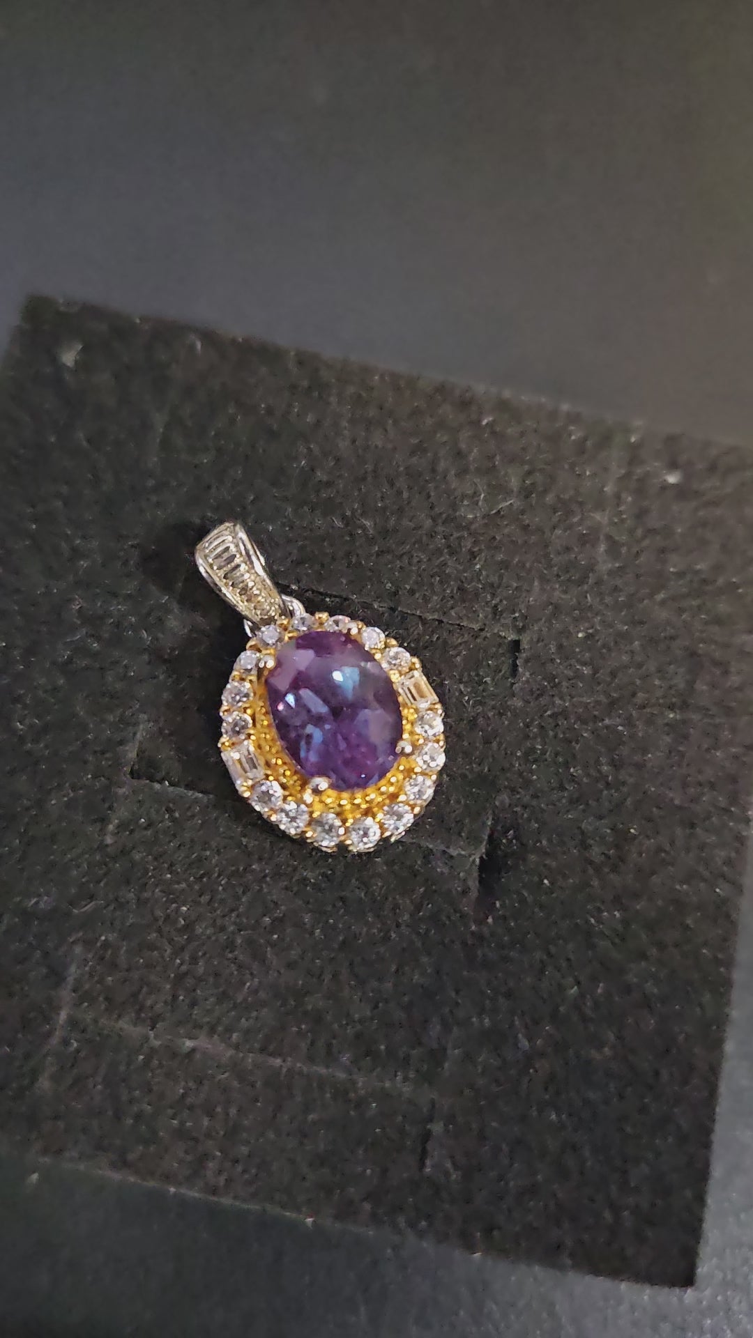 Alexandrite Halo Pendant