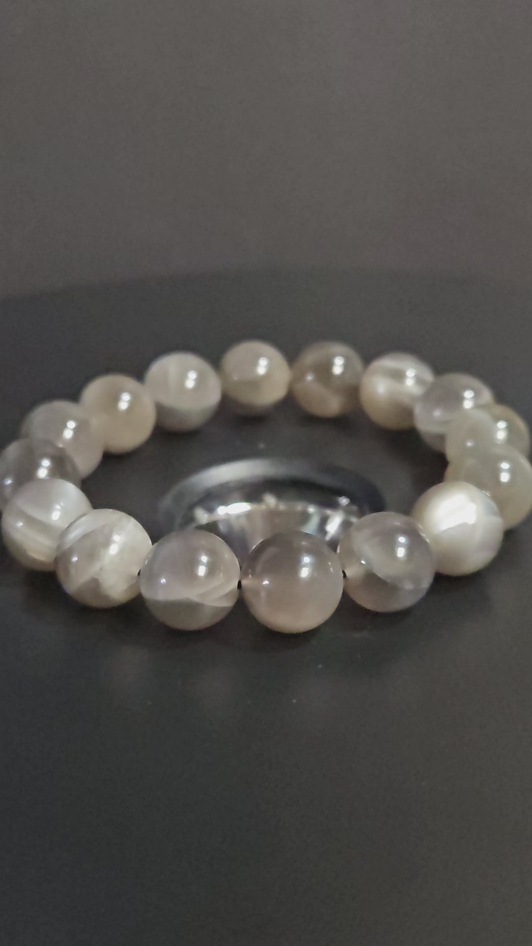 Black Moonstone Beaded Bracelet