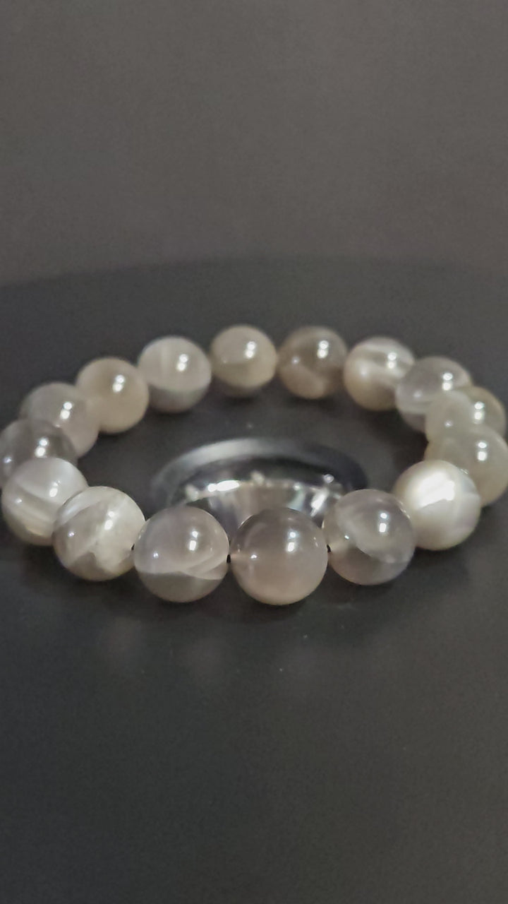 Black Moonstone Beaded Bracelet