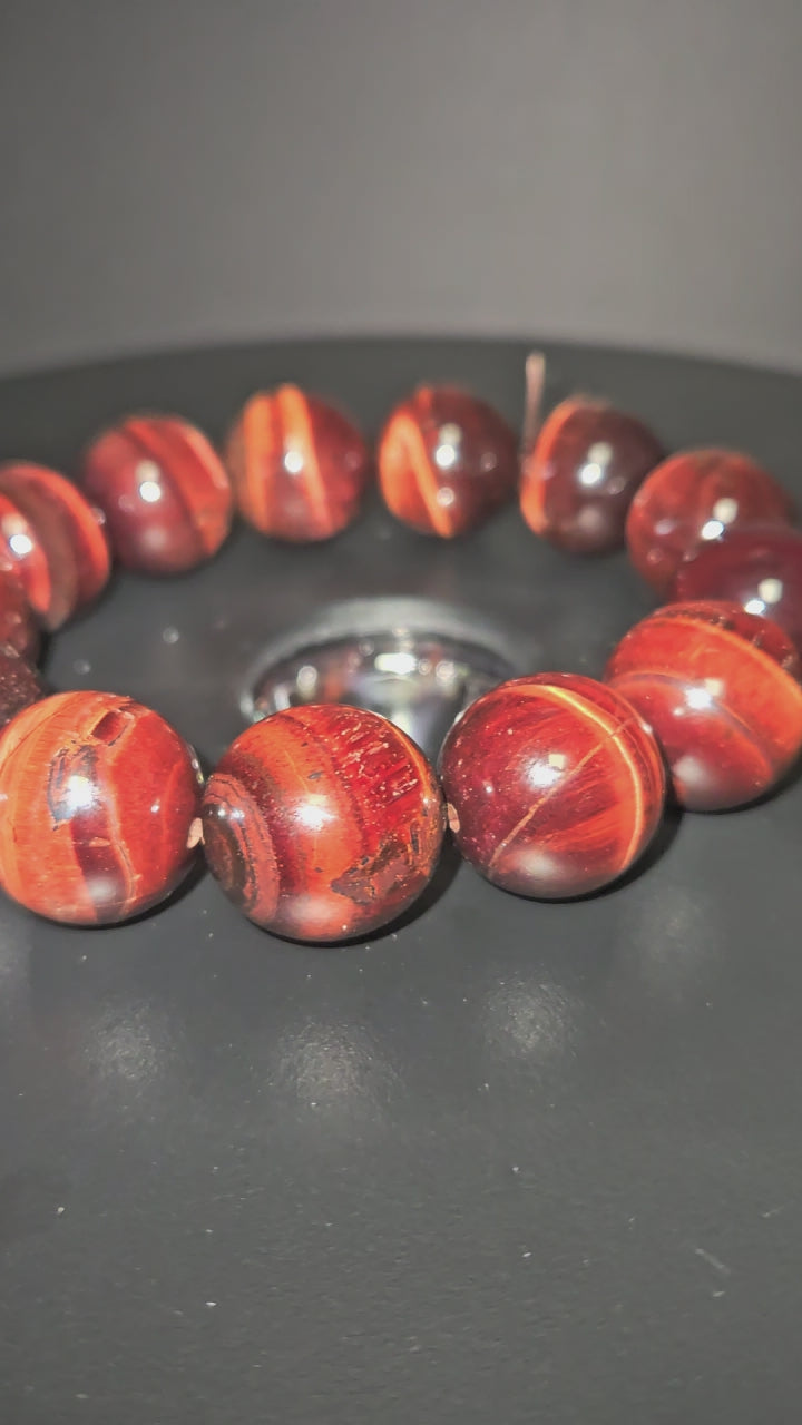 Red Tiger's Eye Beaded Bracelet