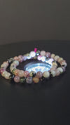 Watermelon Tourmaline Beaded Bracelet
