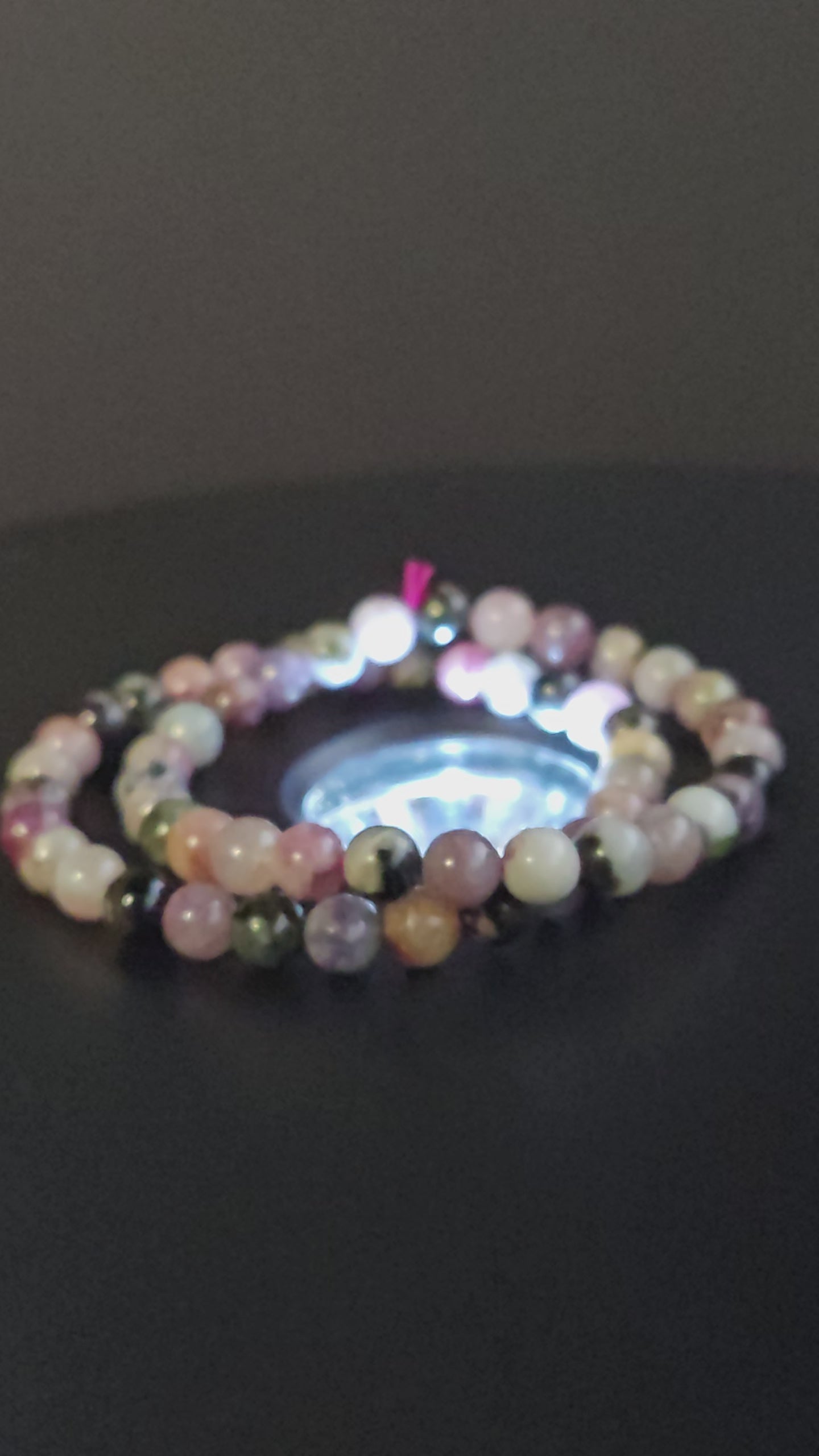 Watermelon Tourmaline Beaded Bracelet
