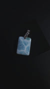 Square Larimar Pendant With Cubic Zirconia