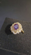 Alexandrite & Cubic Zirconia Halo Ring