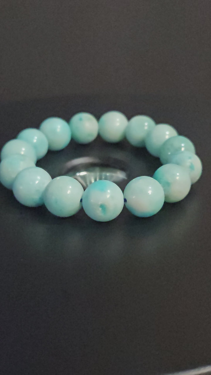 Blue Aragonite Beaded Bracelet