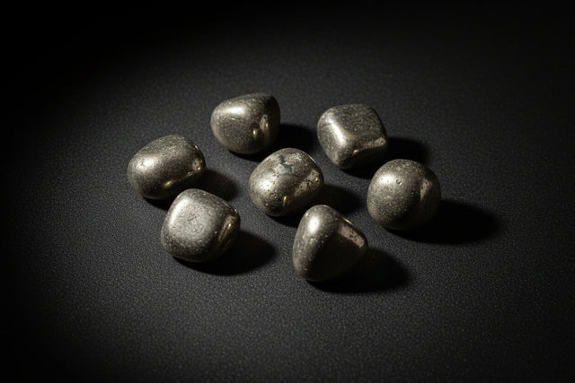 Polished brassy metallic Pyrite tumbled stone